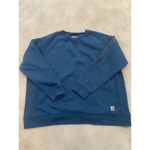 Carhartt Women's Chase Crewneck Relaxed Fit  Logo Sleeve Sweatshirt Sz 3X - Picture 3 of 8